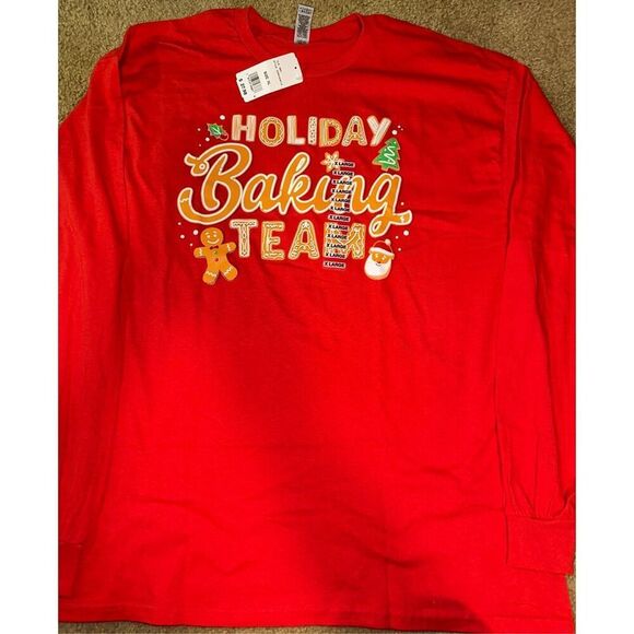 Gingerbread Man Christmas Holiday long Sleeve T-shirt XL NWT - Picture 1 of 3